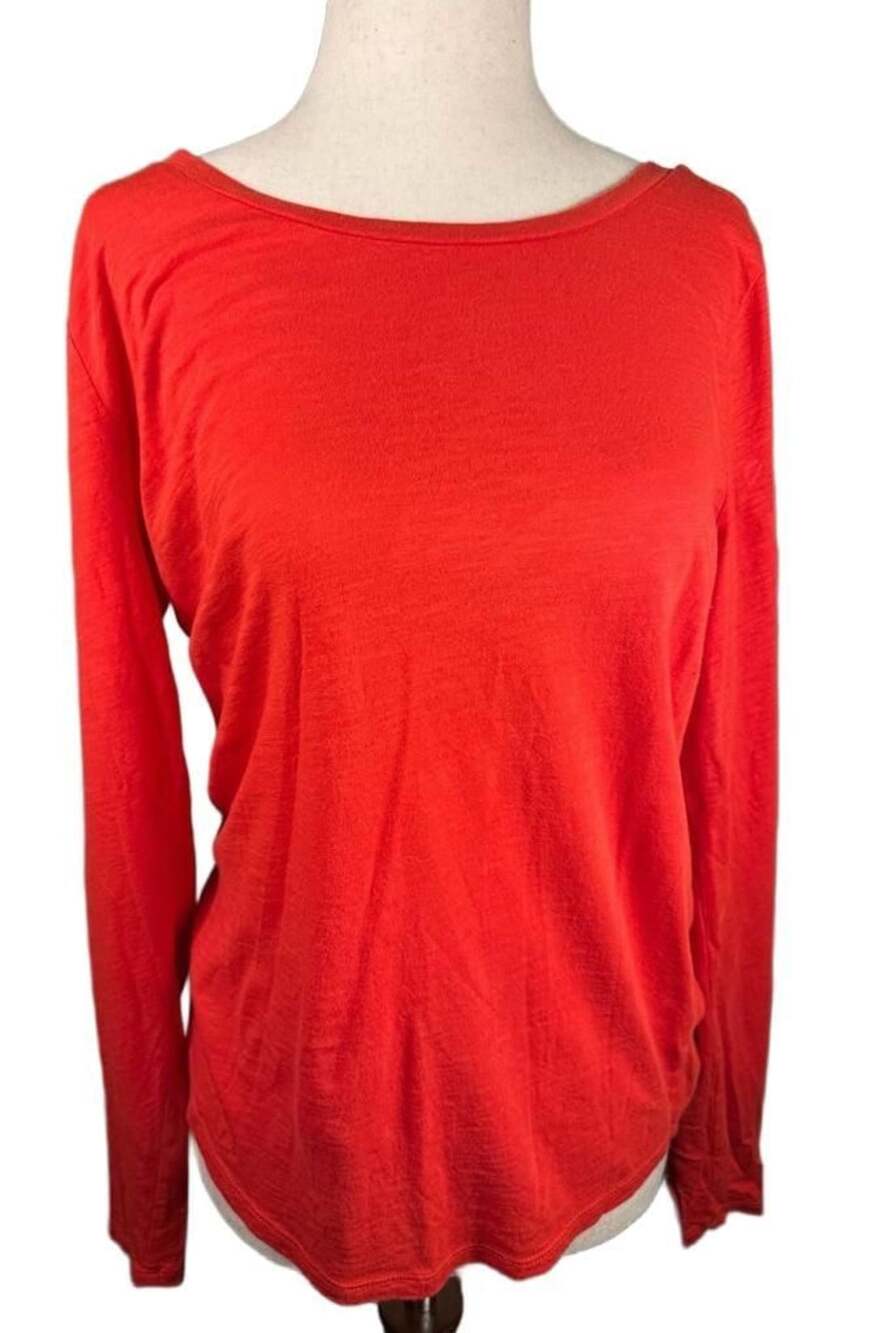 Ann Taylor Loft Vintage Soft Red Long Sleeve Tee Size S h1398